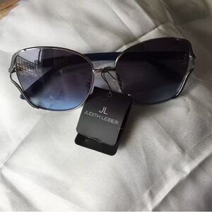Judith Leiber Silver and Black Sunglasses